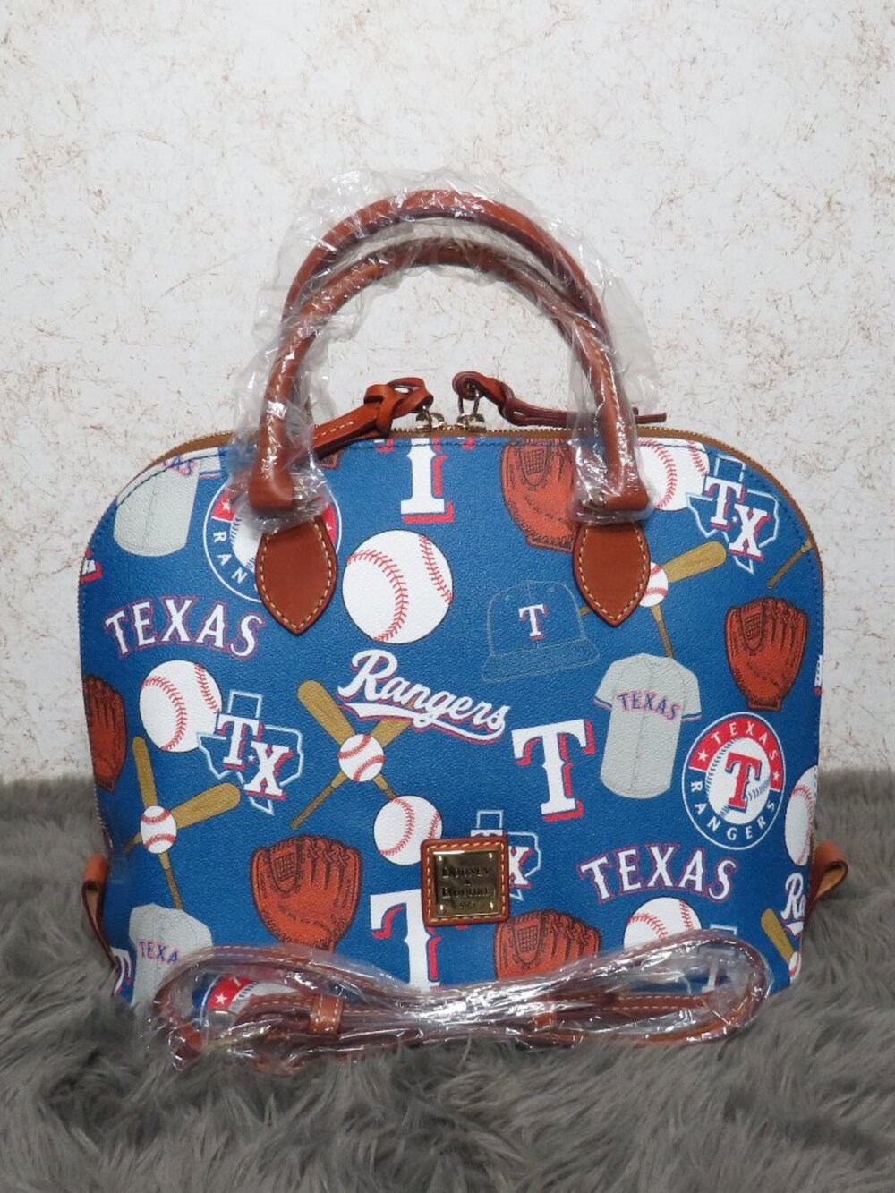 Dooney & Bourke MLB Texas Rangers Zip Zip Satchel (Blue)